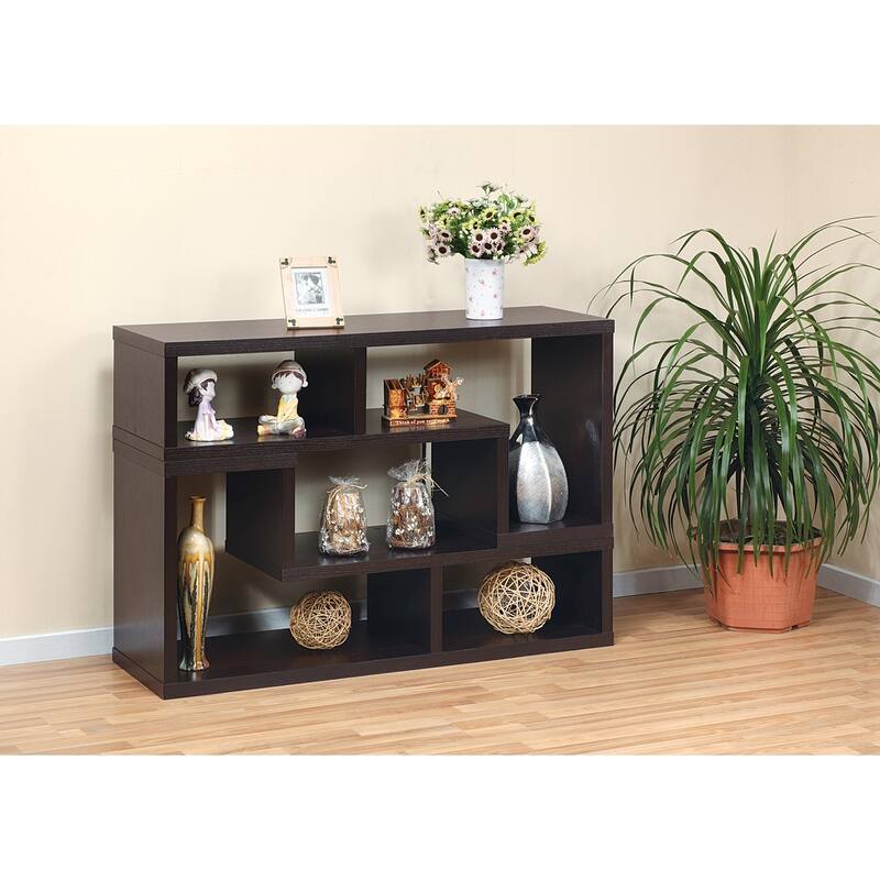 Extendable L-Shaped TV Stand with Multi-Level Shelves, Modern Geometric Design for 60-69" TVs