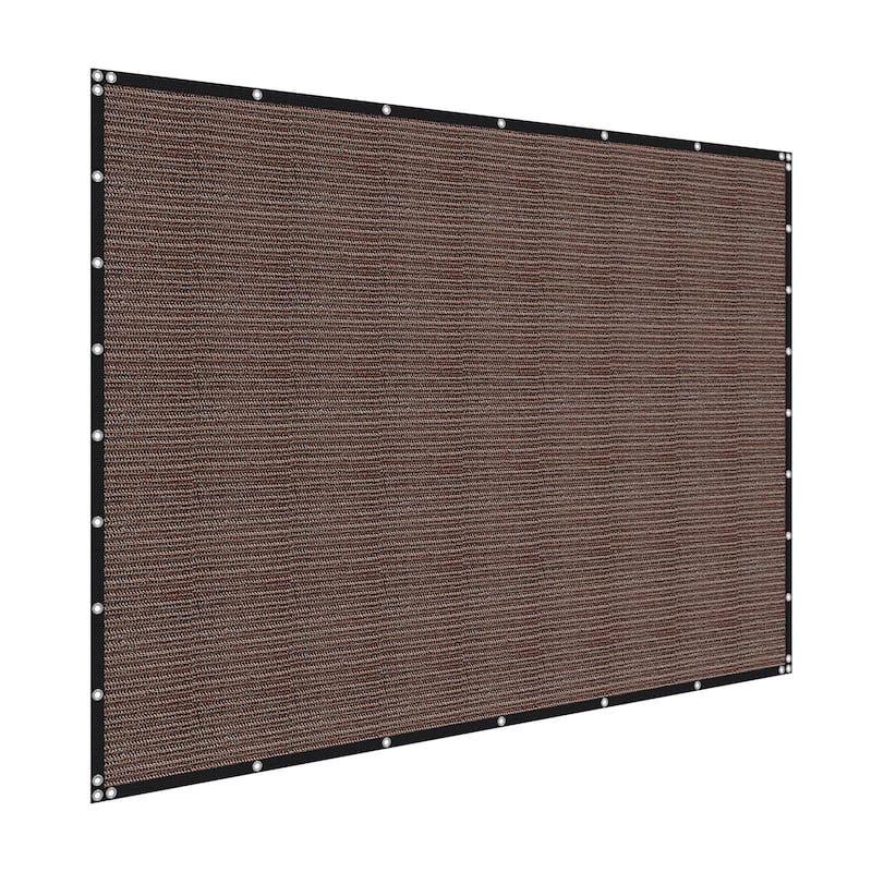 140 GSM HDPE Rectangular Outdoor Shade Cloth with 90%UV Protection Waterproof Sunblock Mesh - 96 FT - Brown