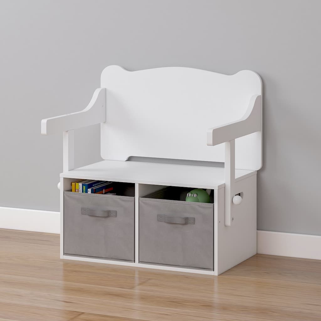 UTEX Kids Table and Chair Set, 3-in-1 Convertible Activity Kids Table Set, White