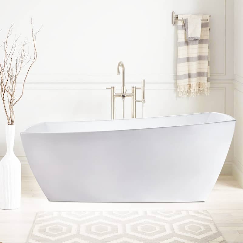 Vanity Art 67" X 31" White Acrylic Freestanding Bathtub