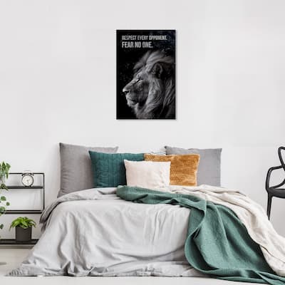 Wynwood Studio Canvas Animals Fear No One Black and Modern & Contemporary Wall Art Canvas Print - Black, White
