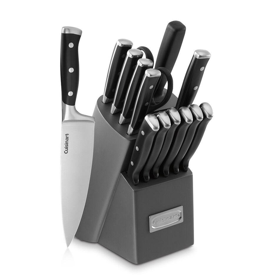 Cuisinart Triple Rivet 15 Piece Knife Block Set Black Overstock 19819518 Get the best deal for cuisinart knife blocks and storage from the largest online selection at ebay.com. cuisinart triple rivet 15 piece knife block set black