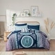 preview thumbnail 6 of 5, Full boho comforter set navy sheet set polyester bed sheets