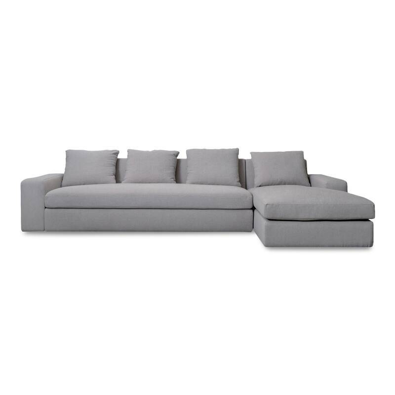 NADAAL STUDIOS Cavan Right-Facing Sectional Sofa, Wide Track Arms, Performance Polyester Upholstery, Seats 5, Rust - Grey - Right Facing
