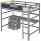 preview thumbnail 12 of 12, Wood Twin Size Loft Bed with Desk, Blackboard, Storage Box, Shelf and 3 Drawers