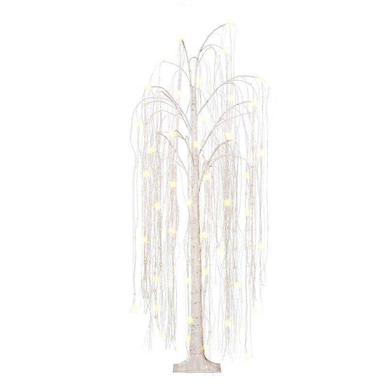 6' Multi Function Artificial Christmas Willow Tree Warm White LED - 6 Foot