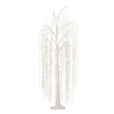 6' Multi Function Artificial Christmas Willow Tree Warm White LED - 6 Foot