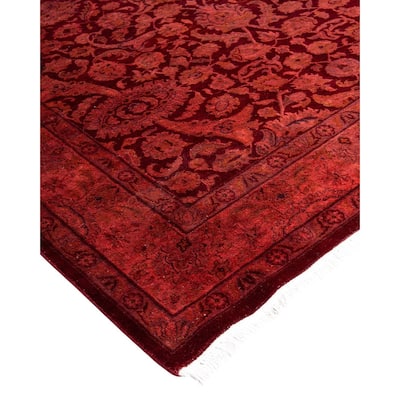Fine Vibrance, One-of-a-Kind Hand-Knotted Area Rug - Red, 4' 2" x 6' 3" - 4' 2" x 6' 3"