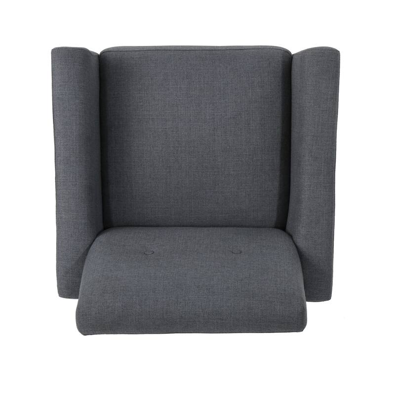 Roomfitters Modern Upholstered Club Chair with Cushioned Seat, Button-Tufted Back and Tapered Legs for Living Spaces