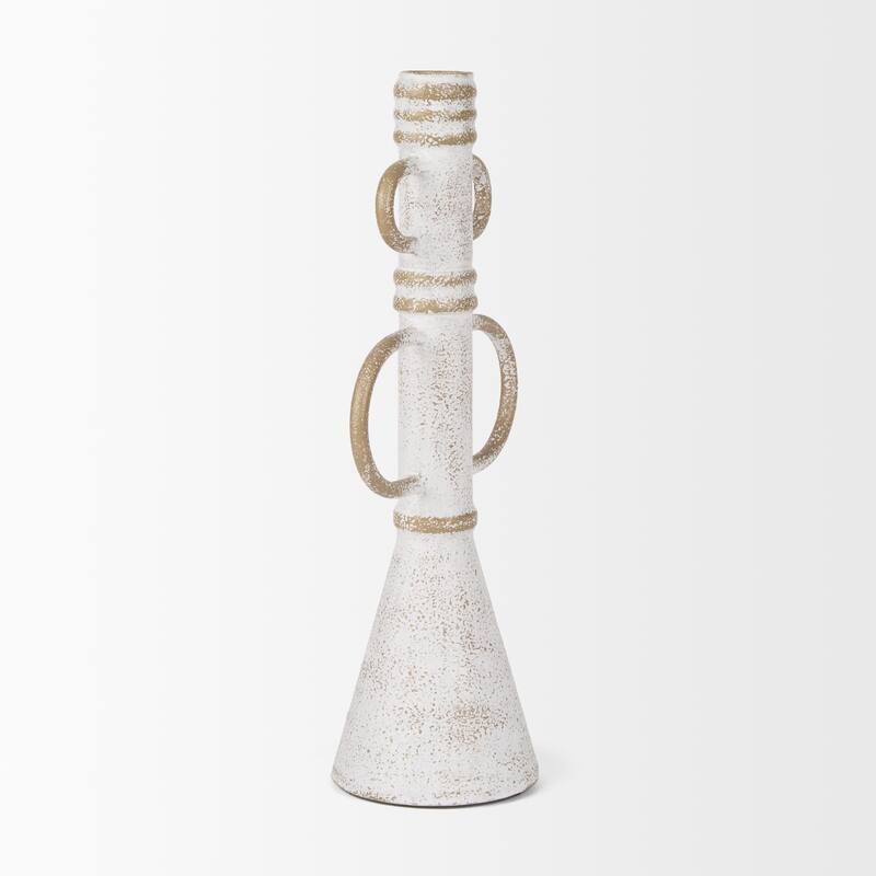 Ziva Small Distressed Wall White Metal Sculptural Object