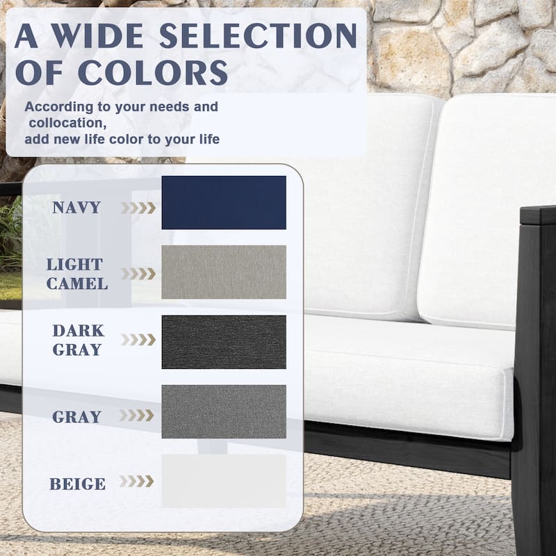 Outdoor Patio Wood Loveseat with Cushion