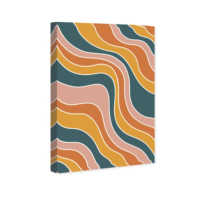 Wynwood Studio Canvas Abstract Fettuccini in Earth Tones Brown and Ochre Modern & Contemporary Wall Art Canvas Print