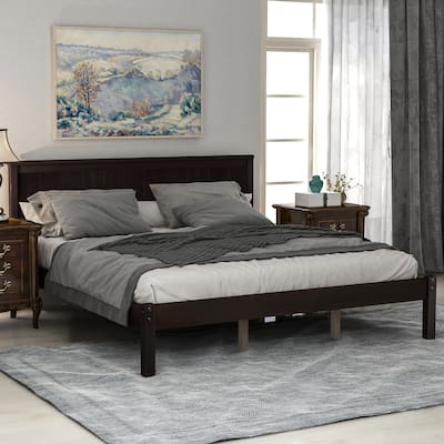 Platform Bed Frame with Headboard, Wood Slat Support - Queen,Full,Twin, No Box Spring Needed, Easy Assembly