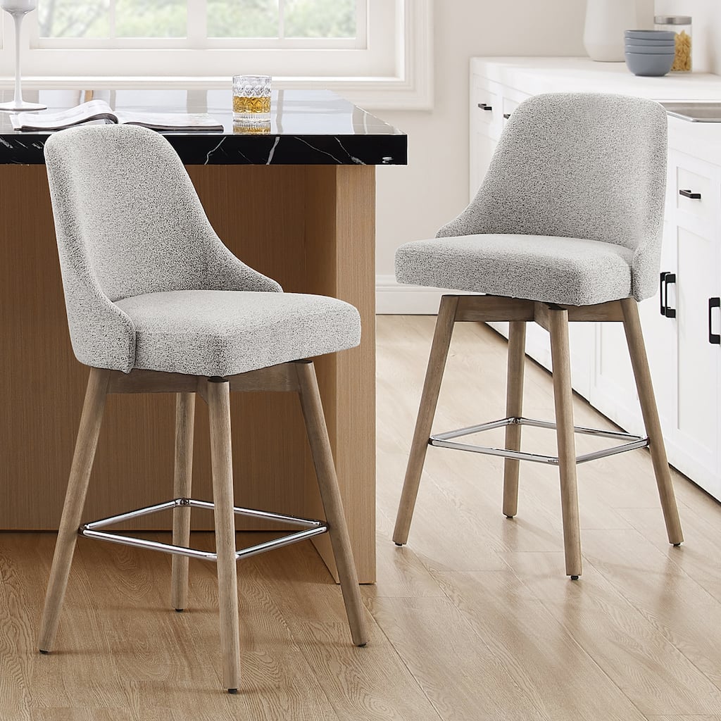 Art Leon Set of 2 Upholstered Counter Height Swivel Barstool
