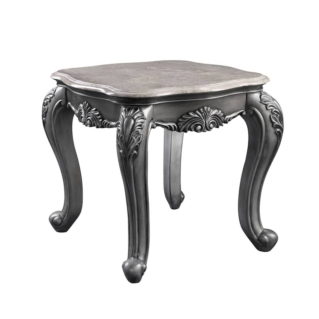 26 in. Gray Rectangle Wood End Table, Sturdy Build End Side Table for Living Rooms