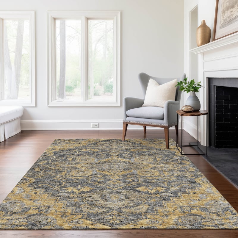 Machine Washable Indoor/ Outdoor Chantille Traditional Boho Rug