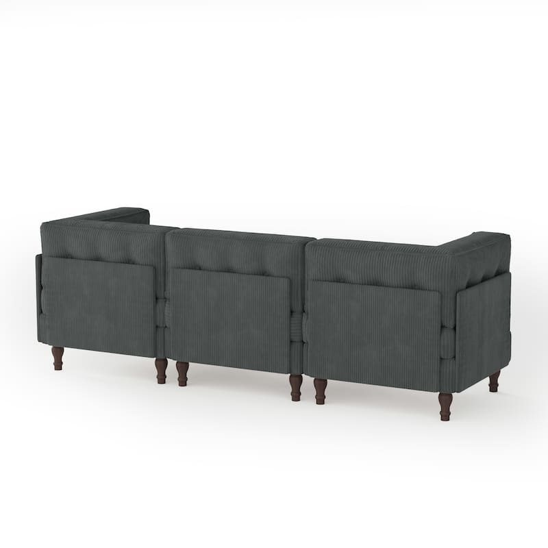 Oversized Modular Sectional Corduroy Fabric Tufted Sofa