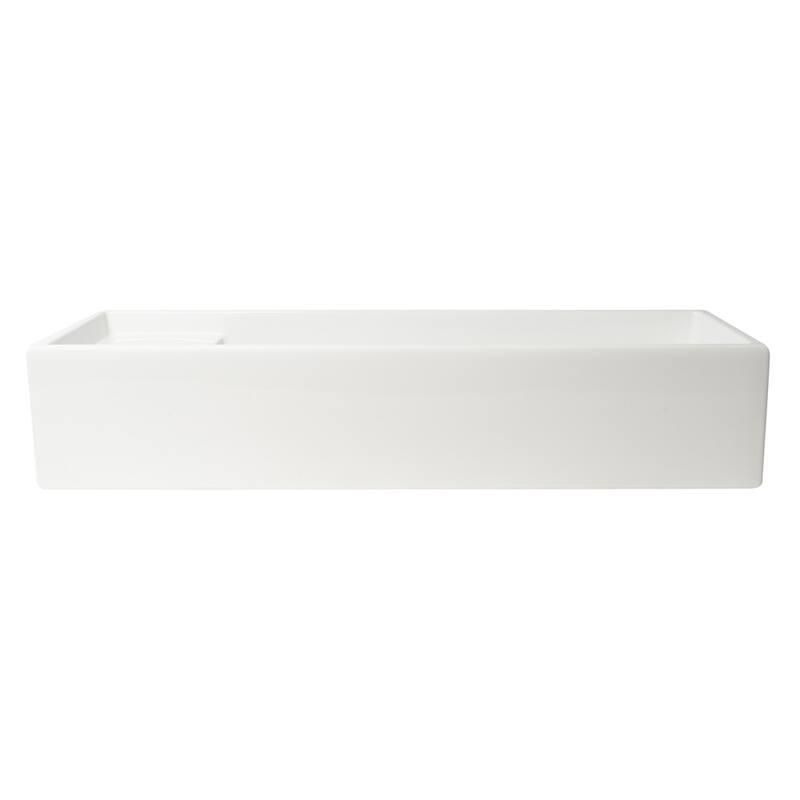 ALFI brand AB39TR 39" White Above Mount Fireclay Bathroom Trough Sink