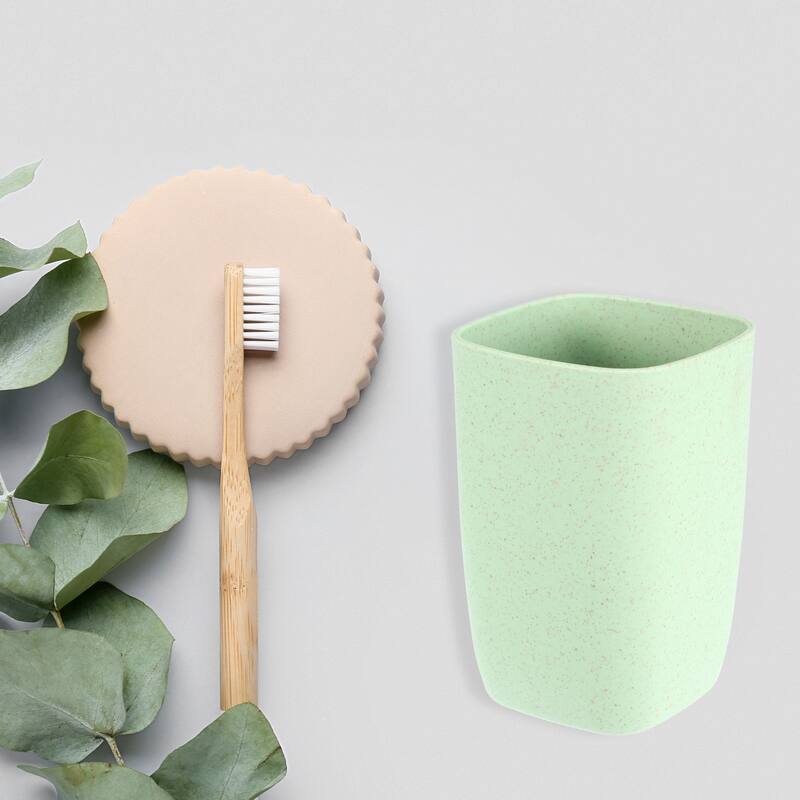 Square Shape Bathroom Toothbrush Tumblers PP Cup Kitchen 4.09"x2.76"