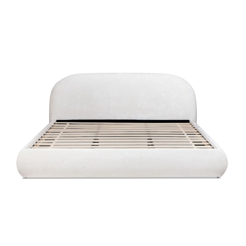 Archie Mid-Century Modern Velvet Upholstered Arched Platform Bed