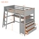 preview thumbnail 10 of 45, Twin Wood Loft Bed with Desk, Drawers & Shelves - Space-Saving Design