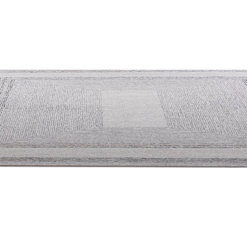 Terra by Obeetee Jaipur Boxes Gray Rug