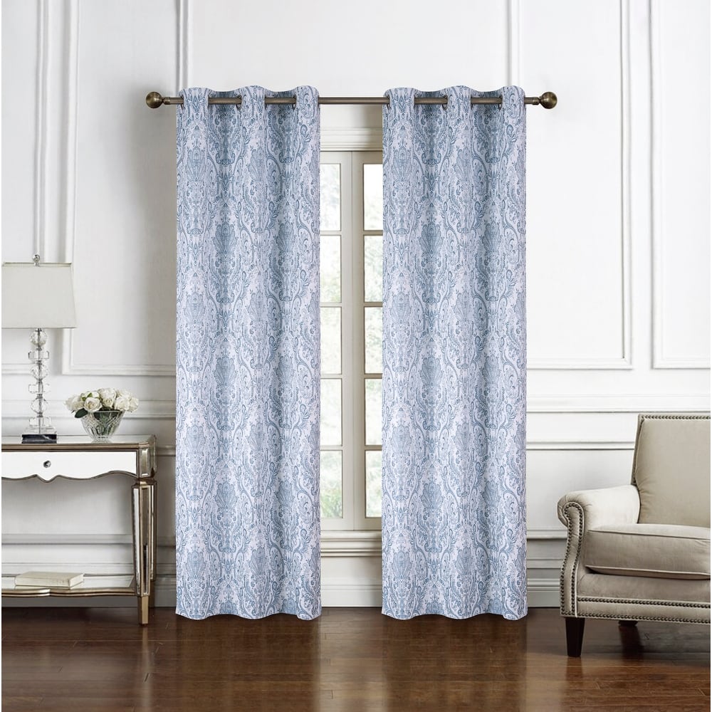 Bridgeport Jacquard Window Curtain Panel 90" - Machine Wash