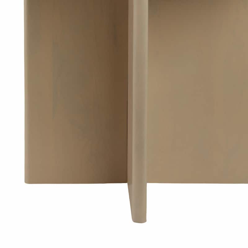 Stone Wood Accent Table Decorative Contemporary Silhouette Style