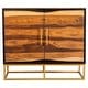 preview thumbnail 7 of 6, Zara 2-door 40-inch Wood Accent Storage Cabinet Black Walnut