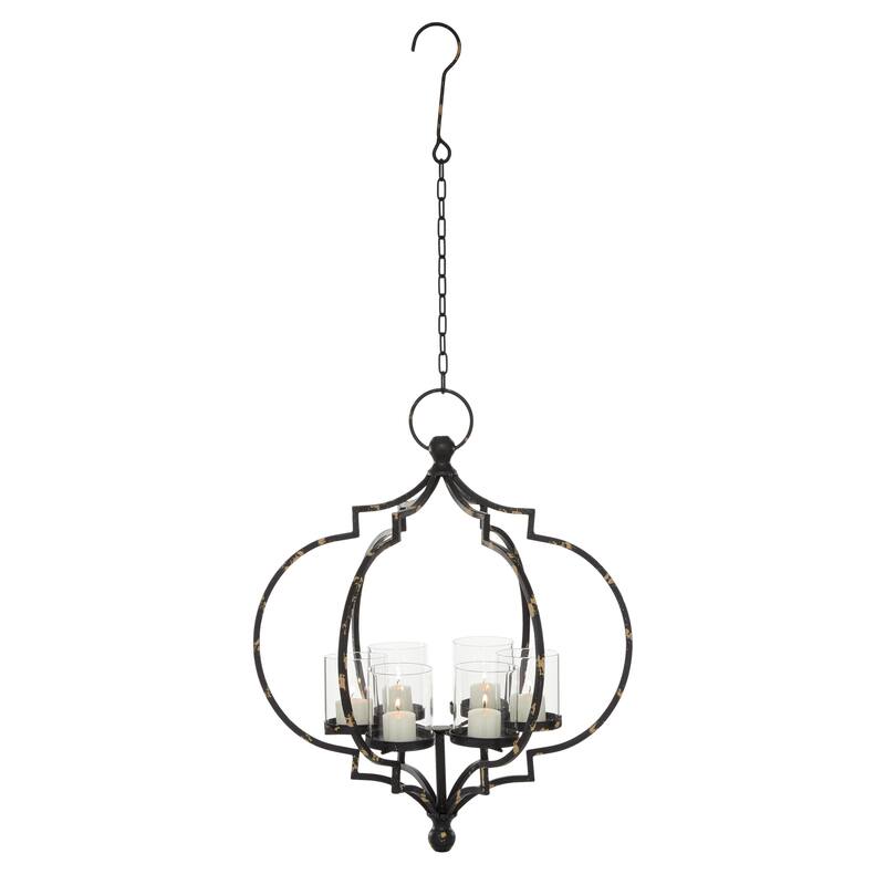 Elegant Decorative Metal Hanging Candelabra - Black or White