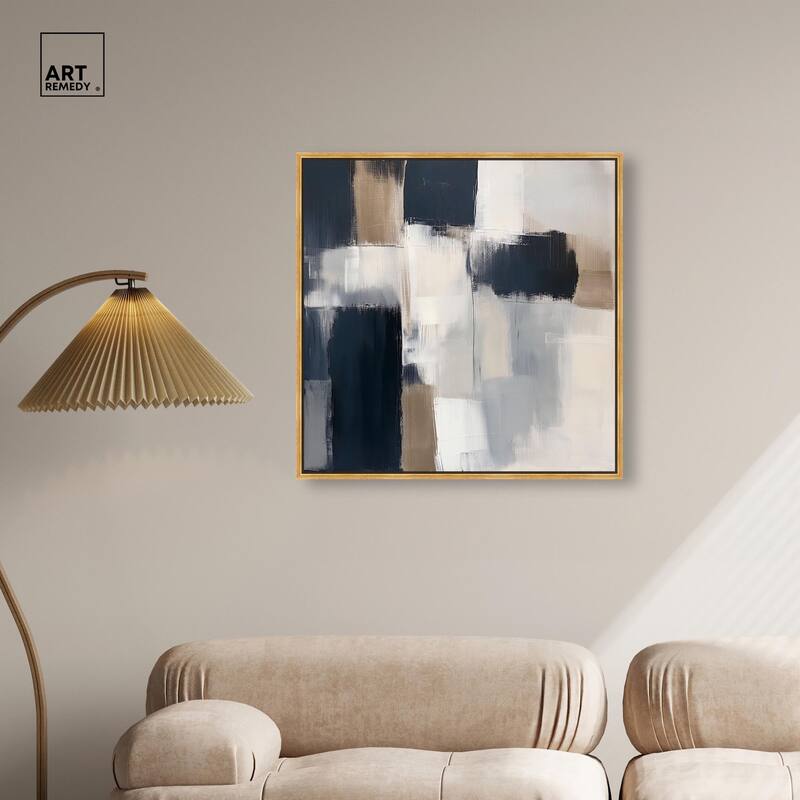 Blue and Tan Abstraction II Canvas by Art Remedy