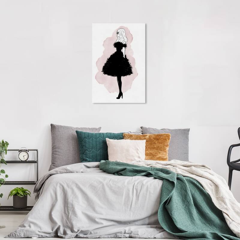Wynwood Studio Canvas Fashion and Glam Fluff Couture Black and Glam Wall Art Canvas Print - 36 x 24