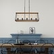 preview thumbnail 3 of 8, Modern Farmhouse 5-Light 30.5" Chandelier Faux Wood Rustic Kitchen Island Lights - L30.7 *W10.2" *H21.6"