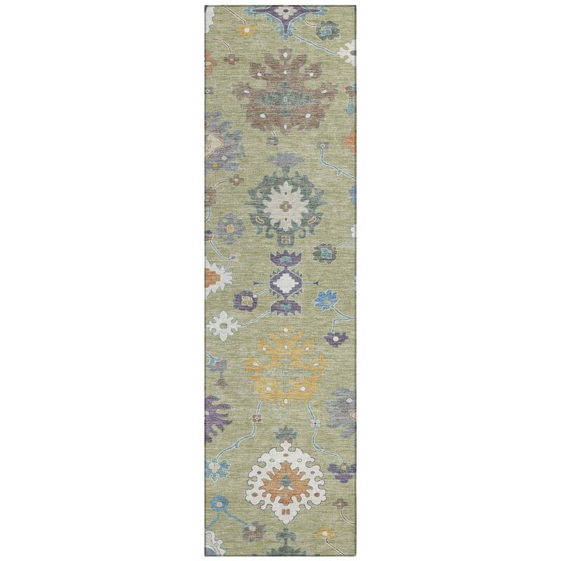 Machine Washable Indoor/ Outdoor Traditonal Delhi Chantille Rug