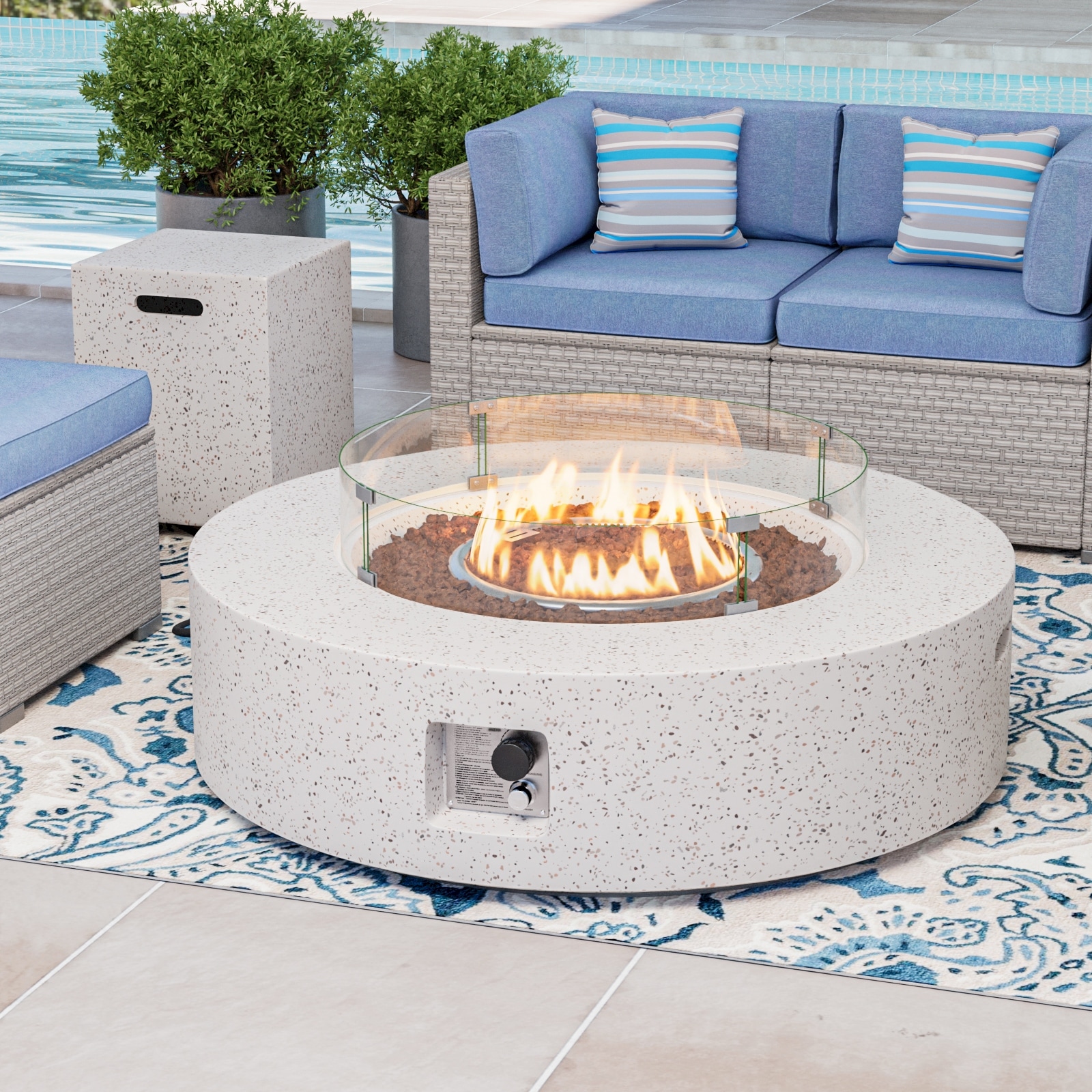 Propane fire hot sale pit round table