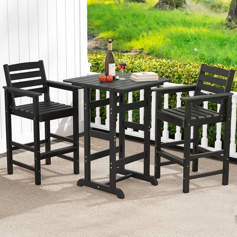 Gymax Patio Bar Stools Set of 4 Tall Adirondack Chair w/ Backrest
