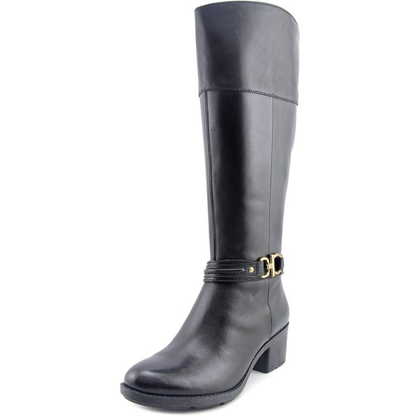 Bandolino Ulla Women Round Toe Leather Black Knee High Boot