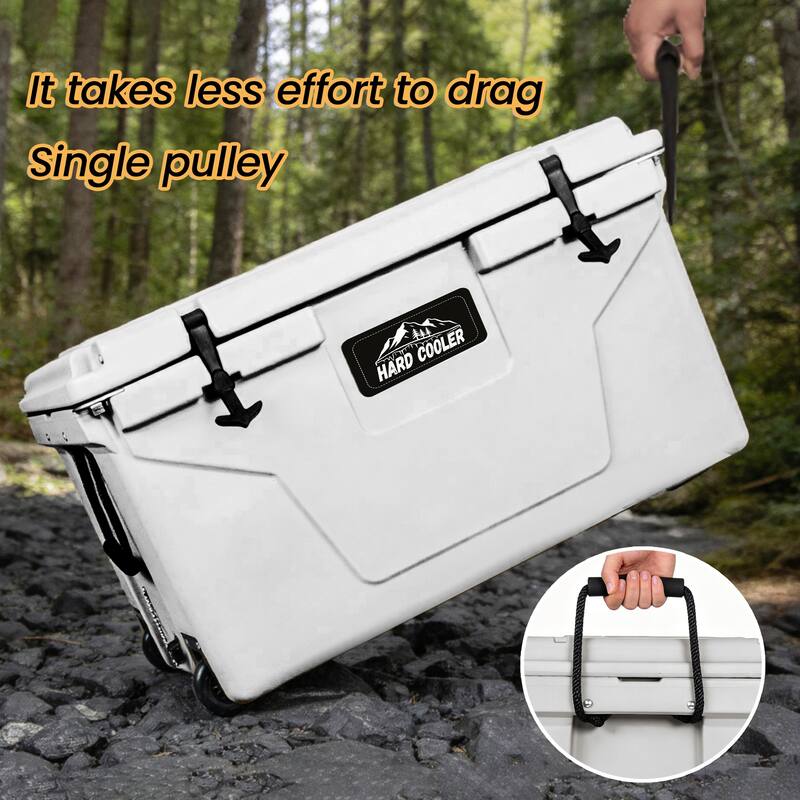 110 Quart Khaki Cooler, Rotomolded Insulated Ice Chest, Heavy-Duty Hard Shell Cooler with 6-10 Day Ice Retention for Camping