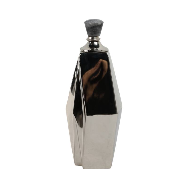 Aluminum Marble Vase Geometric Sculptural Bold Angular Design Interior