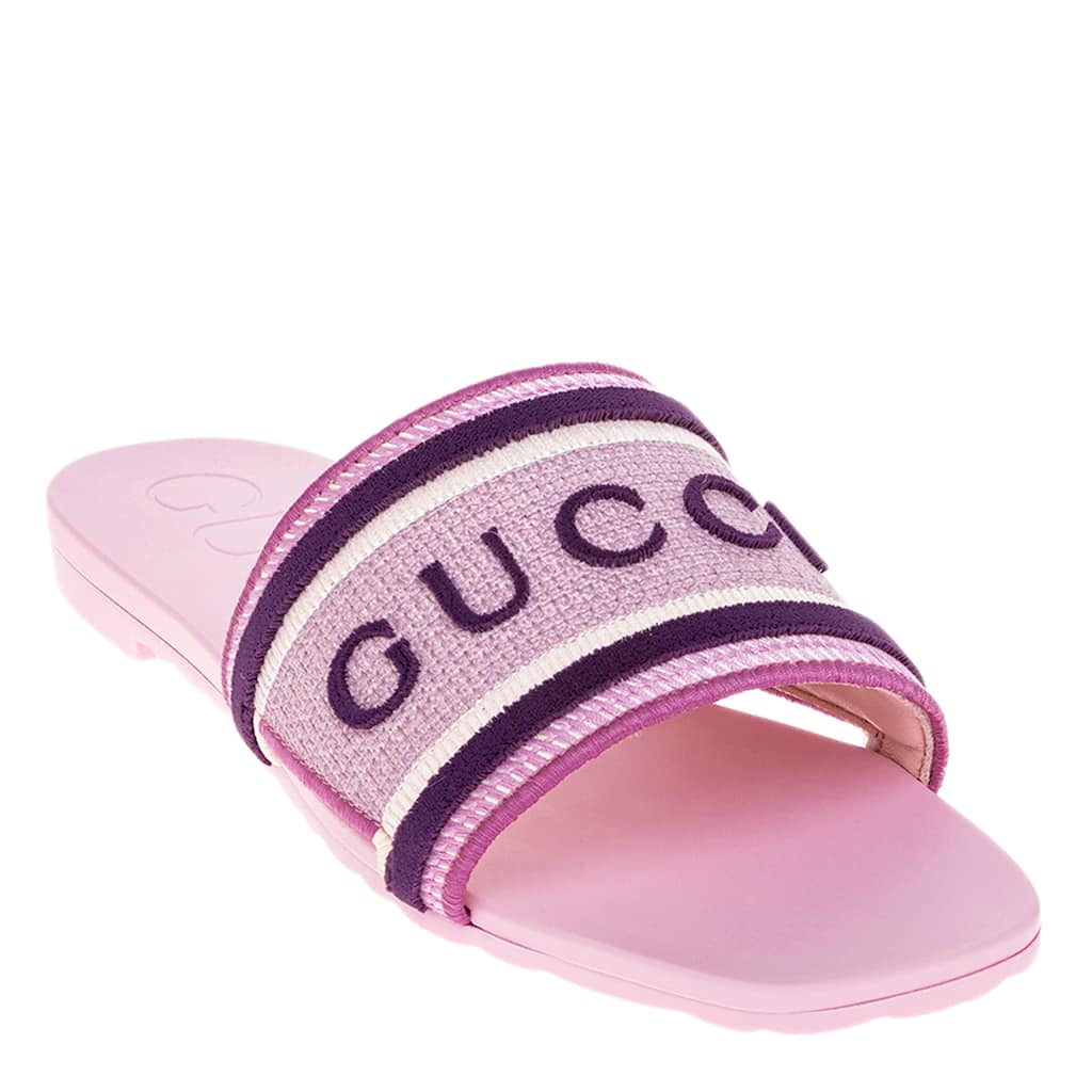 Gucci Striped Knit Jacquard Sandals