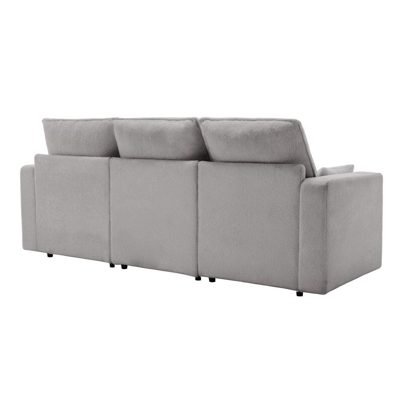 Teddy Fabric 3 Seater Sofa Removable Back and Seat Cushions Couch