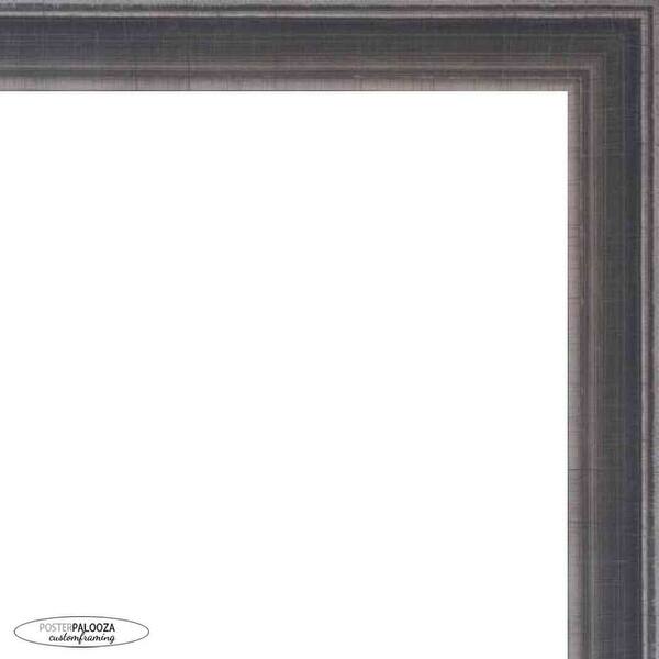 40x27 Contemporary Pewter Complete Wood Picture Frame with UV Acrylic