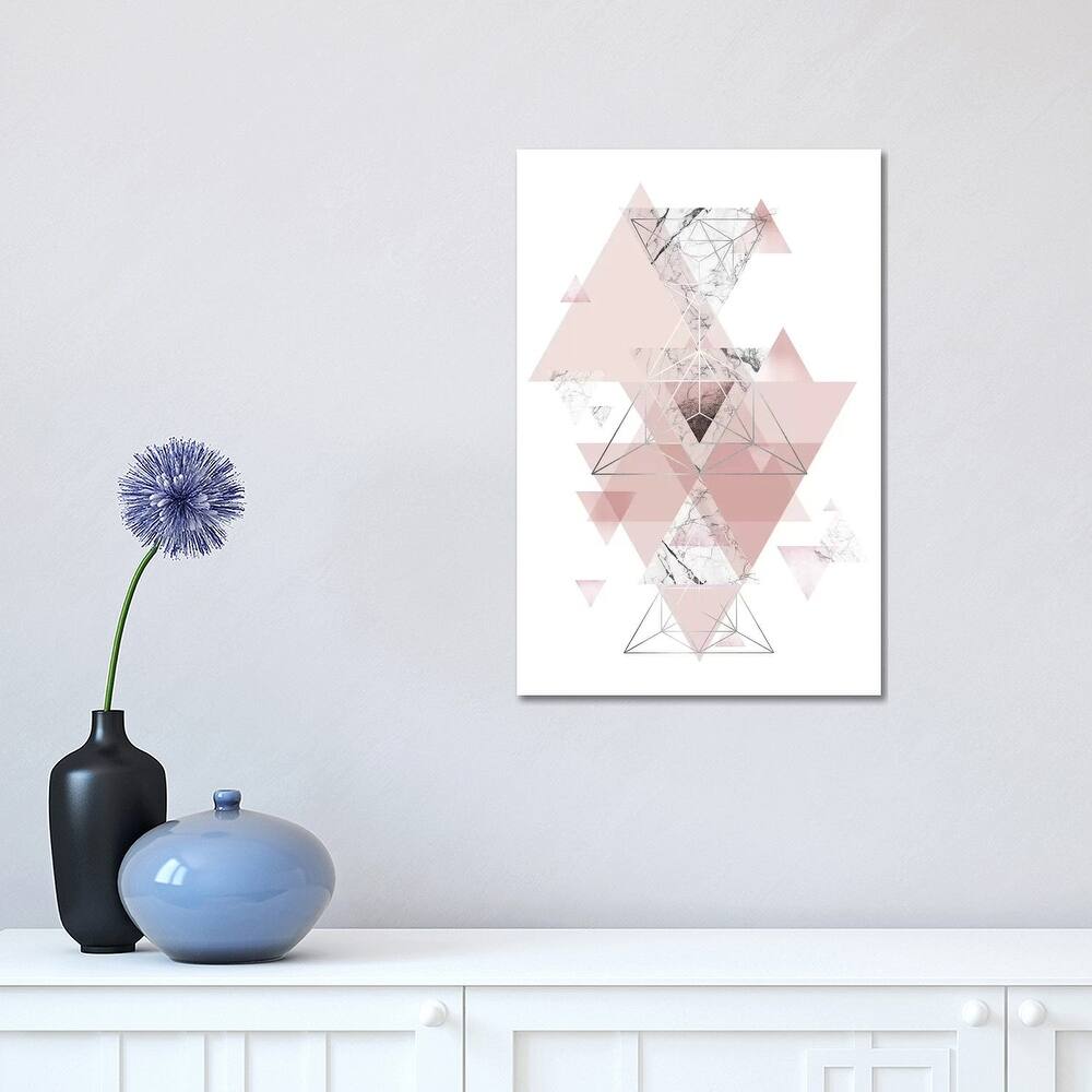 iCanvas "Blush Pink Marbled Geometric" by Urban Epiphany Canvas Print