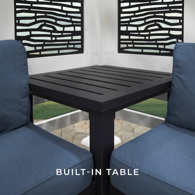 Backyard Discovery Ridgedale 12x8 Steel Cabana Corner Pergola, Seating