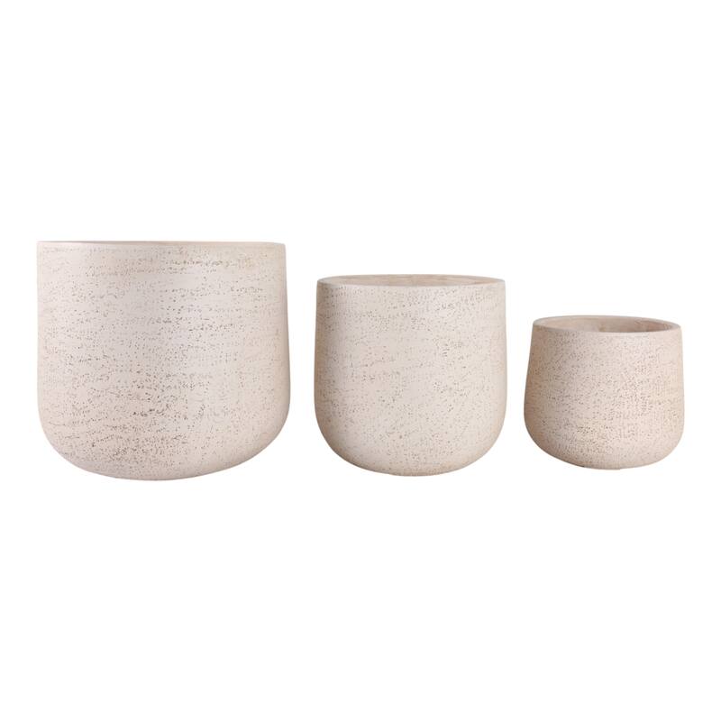 Polyresin Carved Planters Set of 3 - 11" - 14"