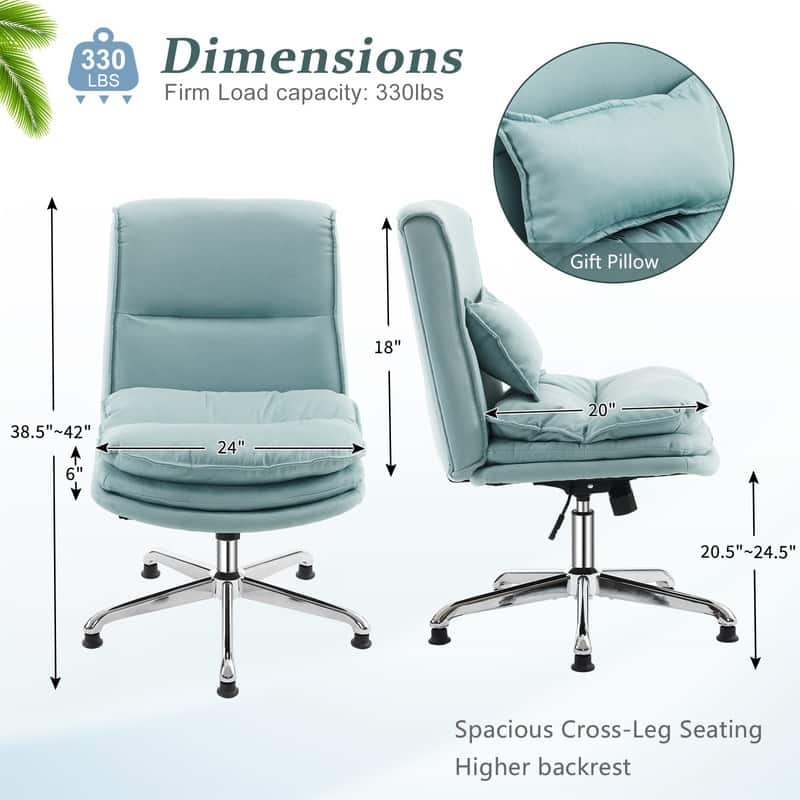 Upholstered Armless Polyester Fiber Task Office Chair