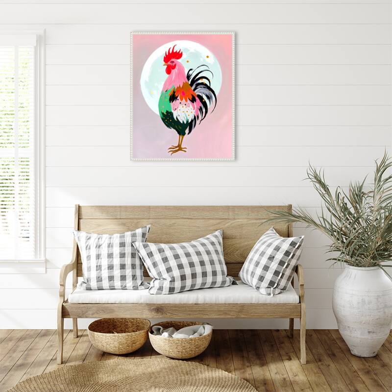 Charm Never Hurt a Rooster by Uma Gokhale Framed Canvas Wall Art