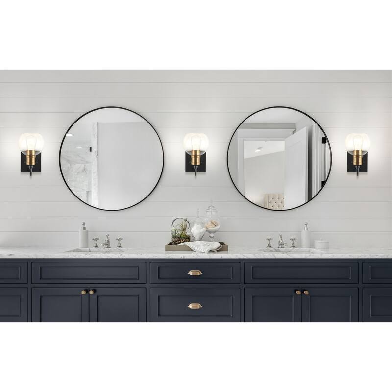 Kurtz Iron/Glass Rustic Vintage LED Vanity Light, by JONATHAN Y