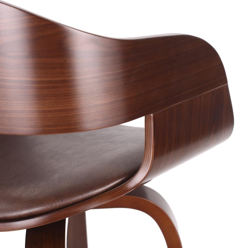 Roomfitters Upholstered Bar Stool, 30" High Dining Stool with Wood Frame and Padded Seat, Dark Brown