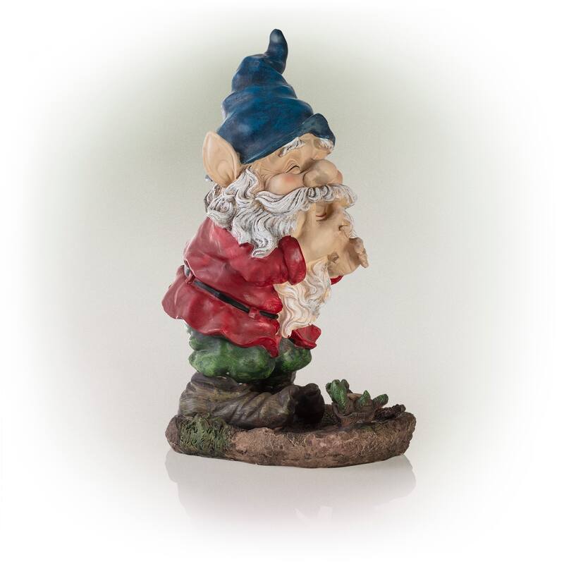 Gnome Folding Hands Looking Up Garden Statue